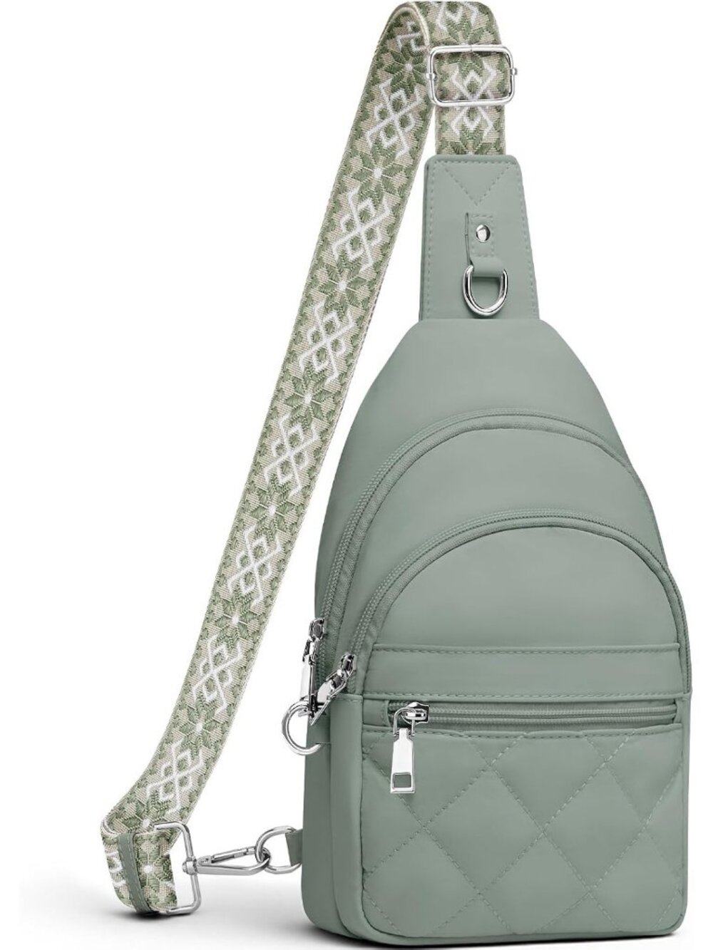 Women's Green Anti Theft RFID Sling Purse Travel Crossbody Shoulder Bag